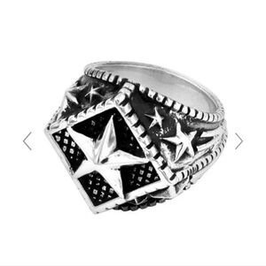 King Baby Studio Silver Star Embellished Ring